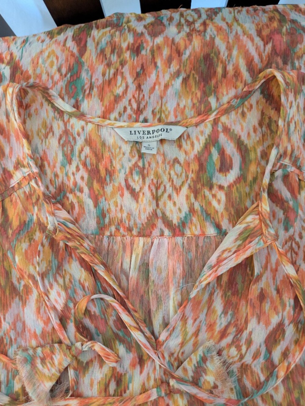 Liverpool Women's Orange Multi-Print Blouse